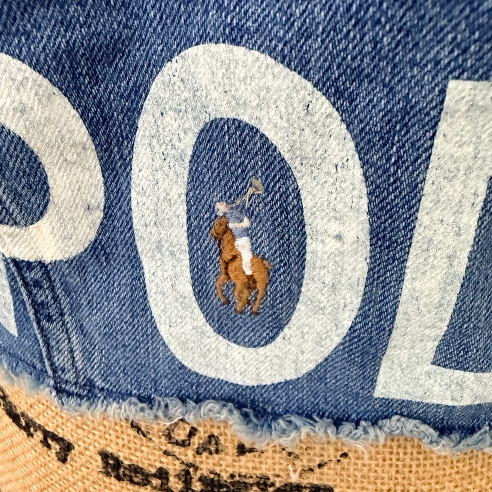 Ralph Lauren POLO Signature Logo Trucker Jean Jacket Size 16 Junior - Picture 10 of 16